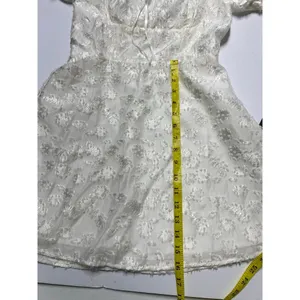 LULUS White Textured Floral Jacquard Mini Dress S thumbnail 8