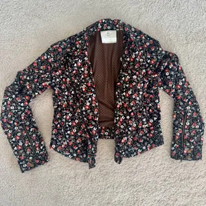 Anthropologie Hei Hei Tinsley Floral Moto Jacket Zip Cropped Fitted Womens Sz 6 thumbnail 3