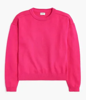 J. Crew Crewneck Drop Shoulder Sweater Hot‎ Pink Women's Size Small thumbnail 1