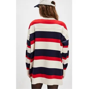 Free People League Of Her Own Cardigan Sweater Americana Stripes Preppy Large thumbnail 5