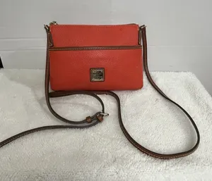 Dooney & Bourke Ginger Pouchette Crossbody Pebble Leather RED/ORANGE thumbnail 1
