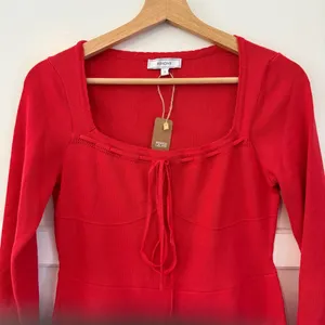 Rihoas Red Square Neck Sweater Mini Dress thumbnail 2