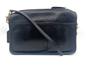Vintage 70s Coach Leatherworks Black Leather Companion Bag #9300 Made in NYC USA thumbnail 1