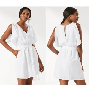 Tommy Bahama St. Lucia Linen-Blend Split-Shoulder Dress White SZ Small NEW *FLAW thumbnail 2