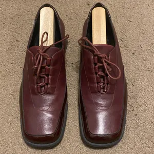 Vintage VTG‎ Peruzzi Florence Made In Italy Womens Leather Oxfords Maroon EU 38 thumbnail 2