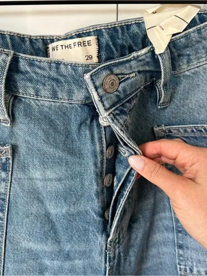 Free People We The Free Minimalist Moxie Barrel Jeans in County Fair Blue NWT thumbnail 5