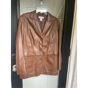 Preston & York Women’s Lambskin Leather Jacket Brown Size L thumbnail 10