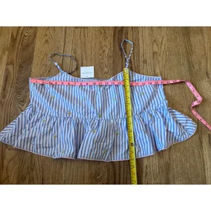 American Eagle Summer I Turned Pretty Striped Floral Peplum Cami Top XXL NWT thumbnail 2