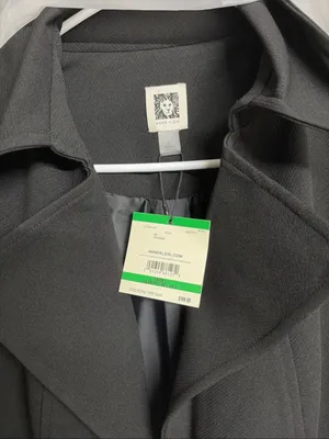 Anne Klein Black Long Trench Coat thumbnail 2