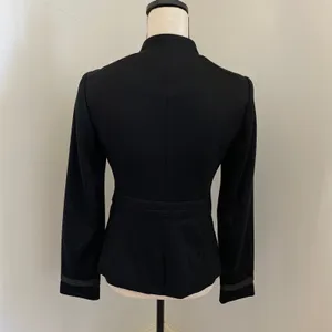 The Limited Black Military Blazer sz XS Jacket Office Chic Preppy Dark‎ Academia thumbnail 5