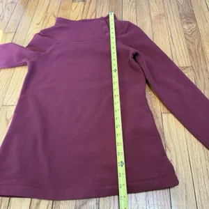 Dudley Stephens Marielle Mock‎ Snap Neck Red Vello Fleece Size XS thumbnail 8