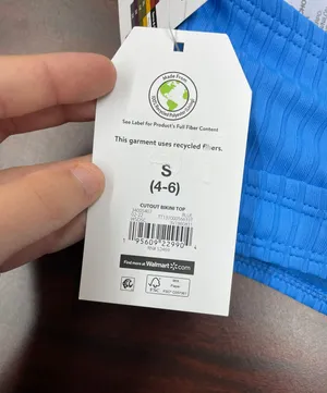 NWT Time and Tru Blue Cutout Bikini Top thumbnail 7