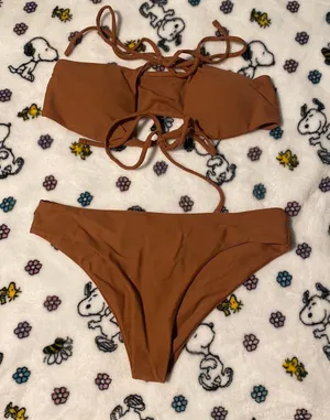 SheIn Brown Bikini thumbnail 1