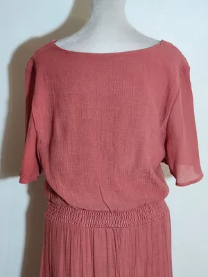 Luxology Dusty Pink Tiered Maxi Dress Size Large Wedding Guest Dress thumbnail 5