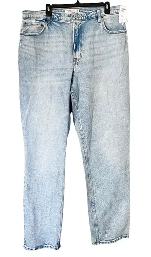 Abercrombie & Fitch Curve Love The ‘90s Straight Ultra High Rise Jeans Size 18 L thumbnail 1