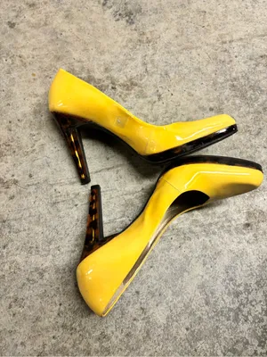 Jessica Simpson yellow patent leather heel 9 thumbnail 5