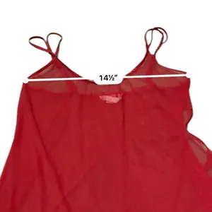 Victoria's Secret‎ Red Mesh Side Cut Out Sequin Hem Lingerie Chemise Sz L thumbnail 7