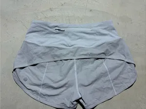 Lululemon Gray/white Active Shorts 4 thumbnail 4