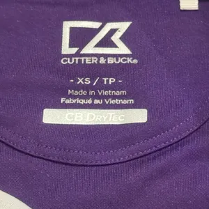 Cutter & Buck Clemson Tigers‎ Retro Purple Athletic DryTec Top Sz XS thumbnail 2