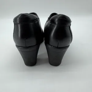 Clarks Bendables Booties Womens‎ 7M Black Leather Side Zip Block Heel Comfort thumbnail 5