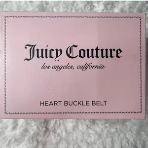 Juicy Couture Black Belt Heart shaped Buckle Gold Tone Adjustable Size M/L NEW thumbnail 4