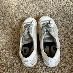P448 Kids Silver and White Lace-Up Sneakers thumbnail 6