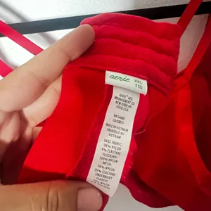 Aerie Bralette Women's XXL Red Leopard Flocked Crossback Strap thumbnail 3
