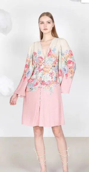bl^nk London Anthropologie CARMELLA SHIRT DRESS Size Small Romantic Cottage Core thumbnail 1