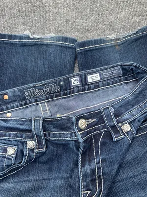 Miss Me Dark Blue Flare Jeans with Contrast Stitching thumbnail 8