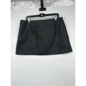 Gap Faux Leather Mini Skirt Women L Black Side Zip NWT Moto Y2K thumbnail 3