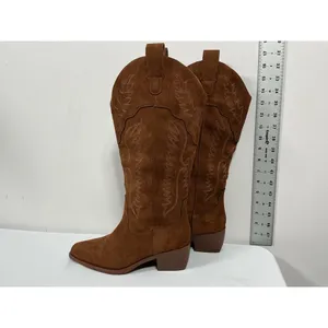 Womans Excellent Condition Knee High Western Style Boots Brown 7.5 Pointed Toe thumbnail 4