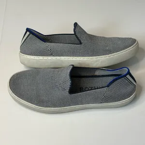 Rothy’s The Sneaker Slip On Shoes Womens Size 8 Blue/White Comfort Casual thumbnail 4