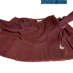 Calvin Klein Burgundy Textured Faux Leather Jacket (M) thumbnail 11