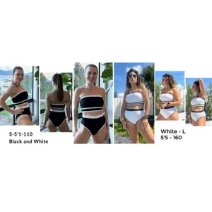 Yonique Bandeau Bikini Strapless Swimsuit Two Piece High Waisted MEDIUM thumbnail 8