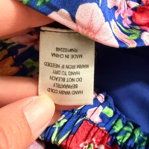 Skies Are Blue Maxi Skirt Small Blue Floral Tiered Ruffle Boho thumbnail 7