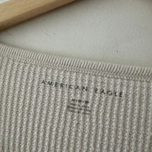 American Eagle White Cream Waffle Knit Long Sleeve‎ thumbnail 4