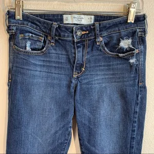 Abercrombie & Fitch Low Rise Distressed Bootcut Jeans Women’s Size: 26 thumbnail 2