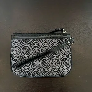 Nine West Black Gray Wristlet Zip Pouch Wallet Clutch Small Purse Strap thumbnail 2