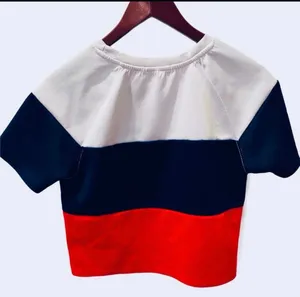 Red Fox Red White Blue Crop Top L’Amour M Patriotic Preppy Striped thumbnail 5