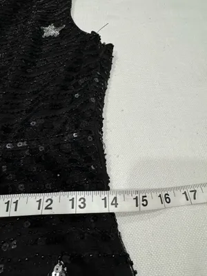 Black Celestial Sequin One Shoulder Mini Dress Size M thumbnail 6