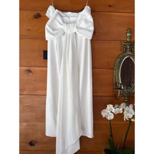 NWT Lulus Fabulous Phenomenon White Strapless Bow Midi Dress Gala Banquet Size M thumbnail 4