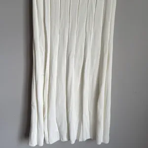 NEW Meshki White Jasmyn Wide Ribbed Flute Skirt in White Medium thumbnail 8