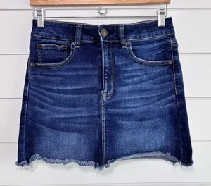 American Eagle Next Level Stretch Hi -Rise‎ Mini Denim Blue Skirt Size 6 thumbnail 1