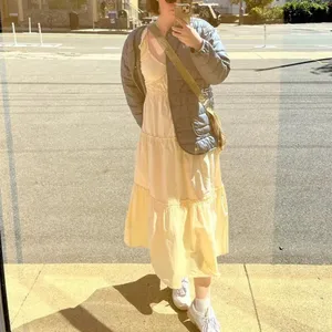 Derek Lam Yellow Tiered Ruffle Midi Dress Size 2 Cotton Cottage Designer $420 thumbnail 5