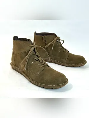 Clarks Tamitha Key Olive Suede Ankle Boots Side Zip Lace up size 7.5 NWOT thumbnail 5