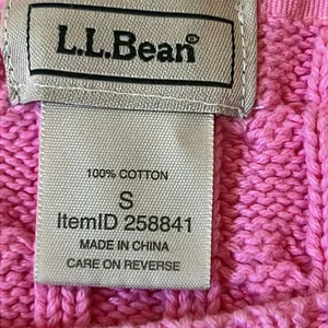 L.L. Bean Iced Rose Crewneck Cable Knitted Long Sleeve Sweater Size Small thumbnail 6