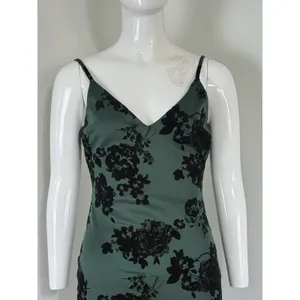 Windsor Women’s Green Velvet Floral Whimsigoth Dress Goth Grunge Stretch Size S NWT thumbnail 4