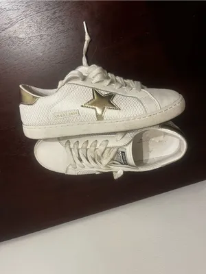 Vintage Havana White Sneakers with Gold Star Accent thumbnail 6