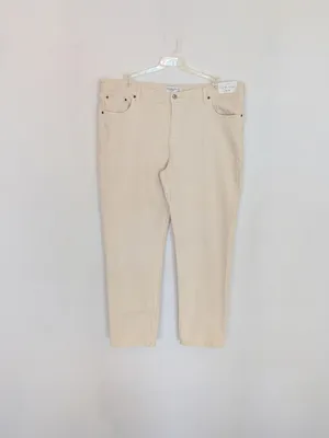NWT Abercrombie & Fitch Straight Mid Rise Jeans Cream Size 34 (18R) XL thumbnail 3