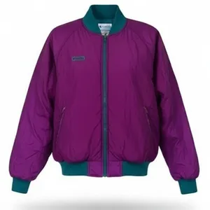 Columbia Reversible Bomber Jacket Purple Teal‎ Full Zip Size Medium Unisex thumbnail 1